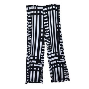 Chicos Black White Geometric Wide Leg Pant Size 3 (XL) Office Boho Slinky Modern